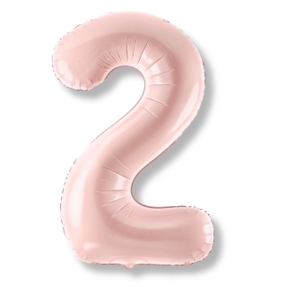 FOLIOWY BALON CYFRA 2 JASNY RÓŻOWY 72cm URODZINY HEL/POWIETRZE