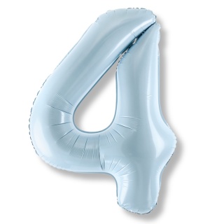 FOLIOWY BALON CYFRA 4 JASNY NIEBIESKI 72cm URODZINY HEL/POWIETRZE