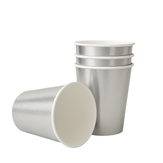 KUBECZKI PAPIEROWE SREBRNE 6szt. KUBECZKI JEDNORAZOWE 220ml