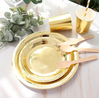 KUBECZKI PAPIEROWE ZŁOTE 6szt. KUBECZKI JEDNORAZOWE 220ml