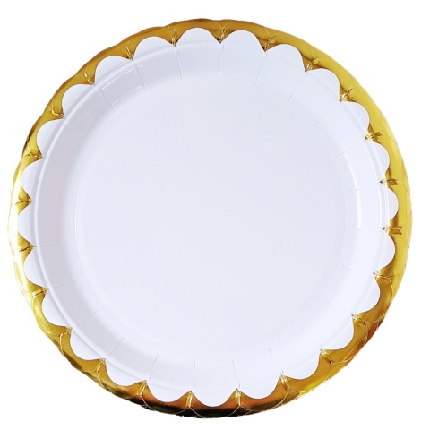 TALERZYKI I KUBECZKI BIAŁE Z FALBANKĄ ZESTAW DLA 6os.