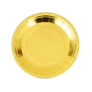 TALERZYKI PAPIEROWE ZŁOTE 6szt. TALERZYKI JEDNORAZOWE 18cm
