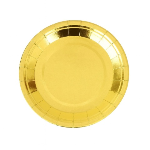 TALERZYKI PAPIEROWE ZŁOTE 6szt. TALERZYKI JEDNORAZOWE 18cm