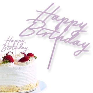 TOPPER AKRYLOWY NA TORT FIOLETOWY HAPPY BIRTHDAY 16,5cm