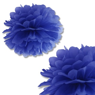 DEKORACYJNY POMPON Z BIBUŁY GRANATOWY 25cm DEKORACJA WISZĄCA 1szt.