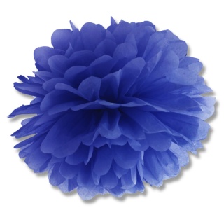 DEKORACYJNY POMPON Z BIBUŁY GRANATOWY 25cm DEKORACJA WISZĄCA 1szt.