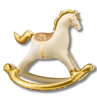 STOJĄCY BALON FOLIOWY KOŃ NA BIEGUNACH 118x104cm NAPEŁNIANY POWIETRZEM