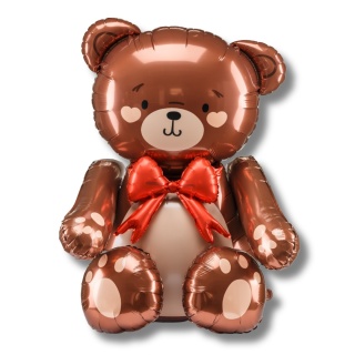 STOJĄCY BALON FOLIOWY DUŻY MIŚ BRĄZOWY 112x75cm NAPEŁNIANY POWIETRZEM