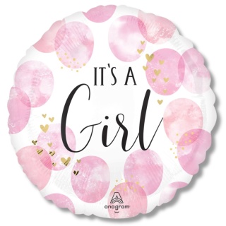 BALON FOLIOWY IT'S A GIRL 45cm BABY SHOWER DZIEWCZYNKA REVEAL PARTY