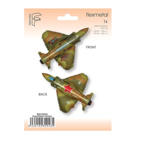 BALON SAMOLOT MYŚLIWIEC WOJSKOWY 99cm BALON SAMOLOT