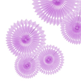 DEKORACYJNE ROZETY LAWENDOWE 3szt. DEKORACJA WISZĄCA ROZETY 20-30cm