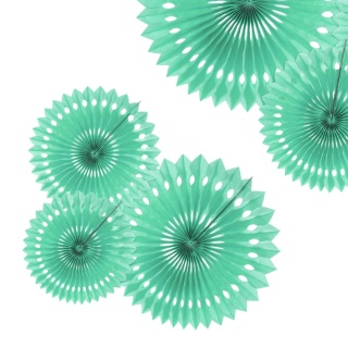 DEKORACYJNE ROZETY MIĘTOWE 3szt. DEKORACJA WISZĄCA ROZETY 20-30cm