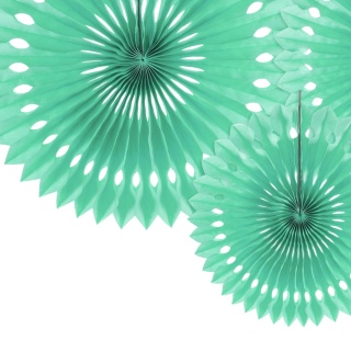 DEKORACYJNE ROZETY MIĘTOWE 3szt. DEKORACJA WISZĄCA ROZETY 20-30cm