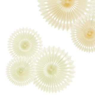 DEKORACYJNE ROZETY KREMOWE 3szt. DEKORACJA WISZĄCA ROZETY 20-30cm