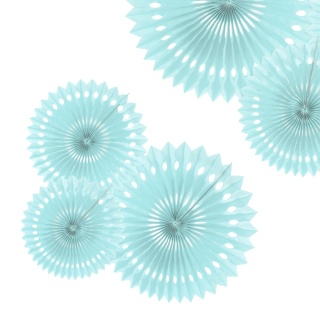 DEKORACYJNE ROZETY BŁĘKITNE 3szt. DEKORACJA WISZĄCA ROZETY 20-30cm