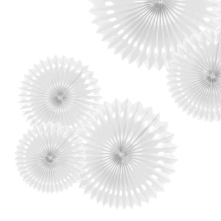 DEKORACYJNE ROZETY BIAŁE 3szt. DEKORACJA WISZĄCA ROZETY 20-30cm