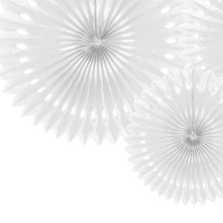 DEKORACYJNE ROZETY BIAŁE 3szt. DEKORACJA WISZĄCA ROZETY 20-30cm