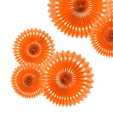 DEKORACYJNE ROZETY POMARAŃCZOWE 3szt. DEKORACJA WISZĄCA ROZETY 20-30cm