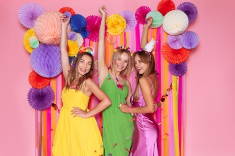 DEKORACYJNE ROZETY POMARAŃCZOWE 3szt. DEKORACJA WISZĄCA ROZETY 20-30cm