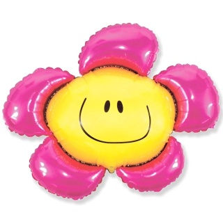 BALON FOLIOWY KWIATEK RÓŻOWY 102cm BALON UŚMIECHNIĘTY KWIATEK