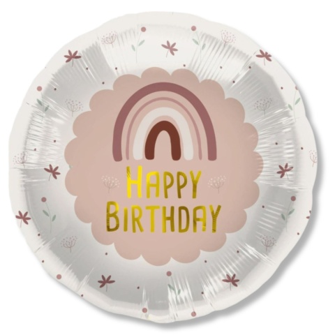 BALON URODZINOWY Z TĘCZĄ RÓŻOWY 45cm BALON NA ROCZEK NA URODZIONY