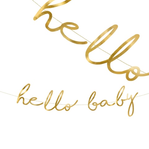 GIRLANDA NAPIS HELLO BABY 70cm DEKORACJA NA BABY SHOWER