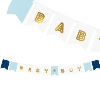 GIRLANDA BABY BOY NIEBIESKA 1,6m DEKORACJA NA BABY SHOWER