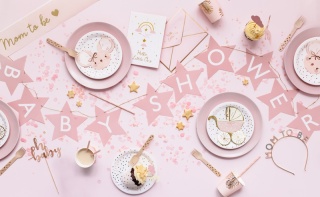 GIRLANDA BABY SHOWER RÓŻOWE GWIAZDKI 2,9m DEKORACJA NA BABY SHOWER
