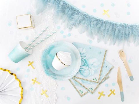 GIRLANDA Z PIÓR NIEBIESKA 1m BOHO WISZĄCA OZDOBA