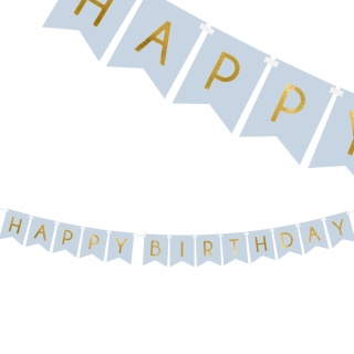 GIRLANDA URODZINOWA HAPPY BIRTHDAY 1,75m BŁĘKITNA