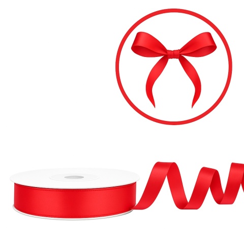 TASIEMKA SATYNOWA 12mm CZERWONA 25m