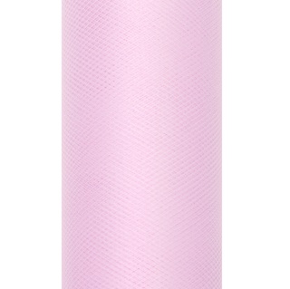 TIUL W ROLCE RÓŻOWY JASNY 9m szer. 15cm