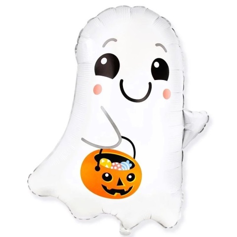 BALON FOLIOWY DUSZEK BIAŁY 75cm BALON NA HALLOWEEN DUCH