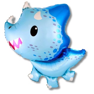 BALON FOLIOWY NIEBIESKI TRICERATOPS 82cm BALON DINOZAUR