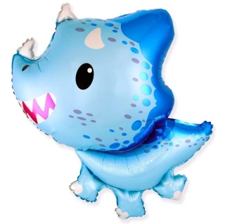 BALON FOLIOWY NIEBIESKI TRICERATOPS 82cm BALON DINOZAUR