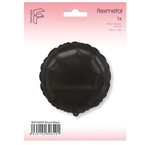 BALON FOLIOWY OKRĄGŁY CZARNY 45cm BALON CZARNA PASTYLKA