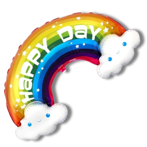 BALON FOLIOWY URODZINOWA TĘCZA 99cm BALON TĘCZA HAPPY DAY