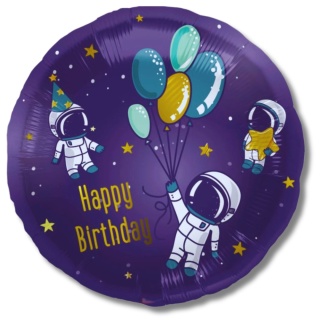 BALON URODZINOWY ASTRONAUCI 45cm BALON HAPPY BIRTHDAY KOSMOS