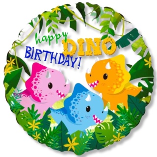 BALON URODZINOWY MAŁE DINOZAURY 45cm BALON Z DINOZAURAMI