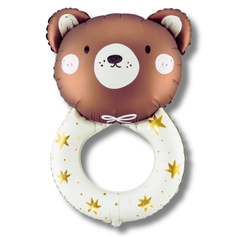 BALON FOLIOWY MIŚ GRZECHOTKA 88cm BALON NA BABY SHOWER POWITANIE MALUSZKA