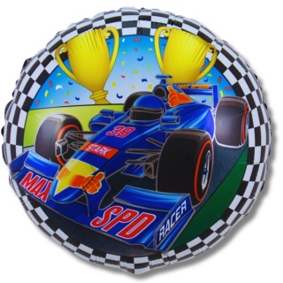 BALON FOLIOWY Z WYŚCIGÓWKĄ 45cm BALON Z FORMUŁĄ 1 WYŚCIGI