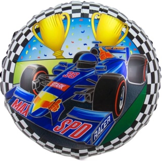 BALON FOLIOWY Z WYŚCIGÓWKĄ 45cm BALON Z FORMUŁĄ 1 WYŚCIGI