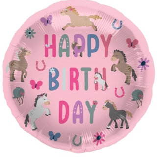 BALON URODZINOWY KONIE I KUCYKI 45cm BALON URODZINOWY Z KONIKAMI