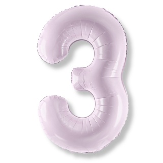 FOLIOWY BALON CYFRA 3 JASNY FIOLETOWY 72cm URODZINY HEL/POWIETRZE