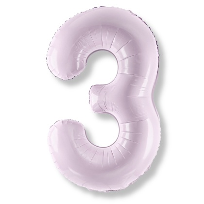 FOLIOWY BALON CYFRA 3 JASNY FIOLETOWY 72cm URODZINY HEL/POWIETRZE