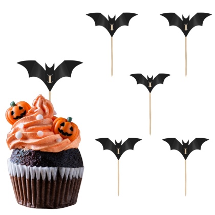 TOPPERY DO MUFFINEK NIETOPERZE 6szt. DEKORACJE NA HALLOWEEN