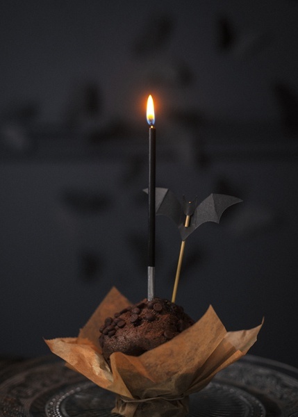TOPPERY DO MUFFINEK NIETOPERZE 6szt. DEKORACJE NA HALLOWEEN