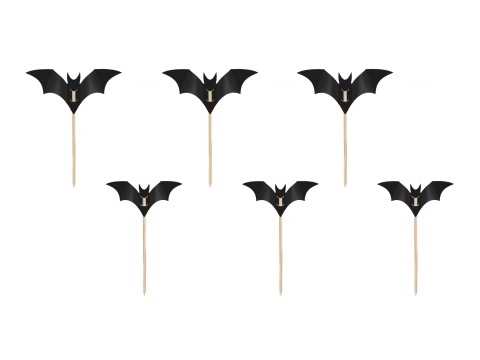 TOPPERY DO MUFFINEK NIETOPERZE 6szt. DEKORACJE NA HALLOWEEN
