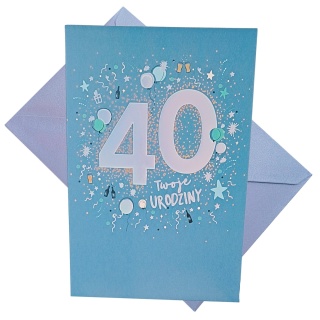 3561 KARTKA Z ŻYCZENIAMI NA 40 URODZINY DLA MĘŻCZYZNY
