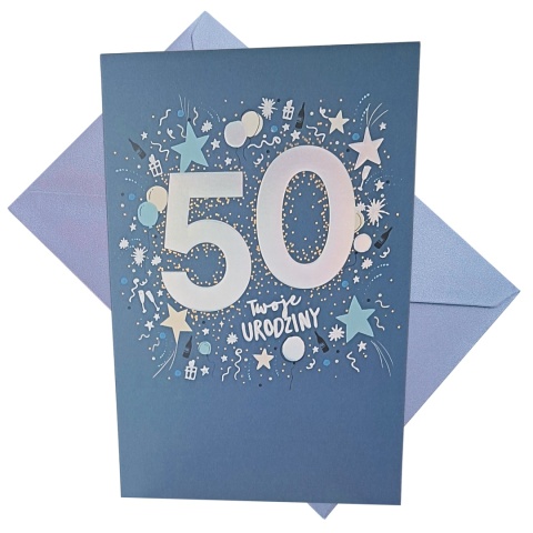 3578 KARTKA Z ŻYCZENIAMI NA 50 URODZINY DLA MĘŻCZYZNY